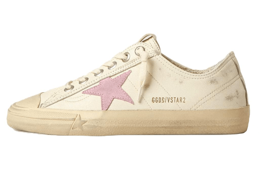 Golden Goose V-Star Beige Distressed