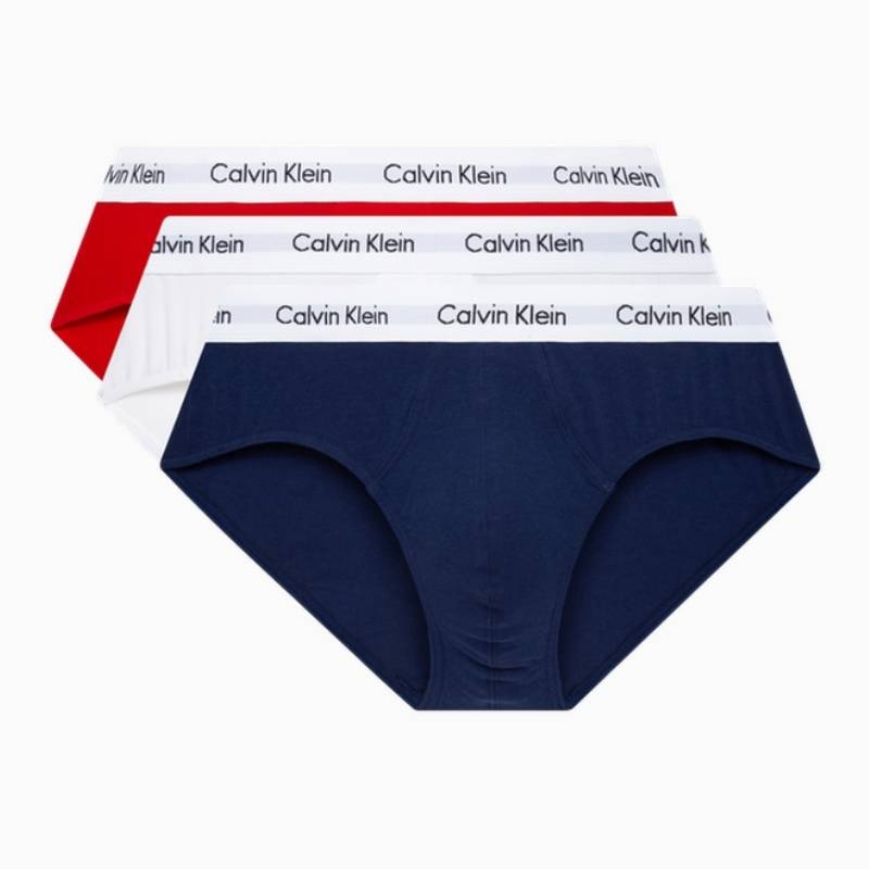 Calvin Klein Logo Triangle Briefs 3-Pack Red White Blue